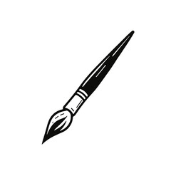 Obraz premium Minimalistic black and white paintbrush illustration in geometric style 