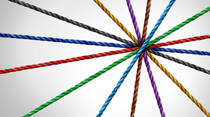 Team meeting business concept as a group success collaborating together for a common goal as a...