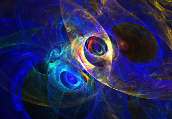 Fractal colored abstract on black background