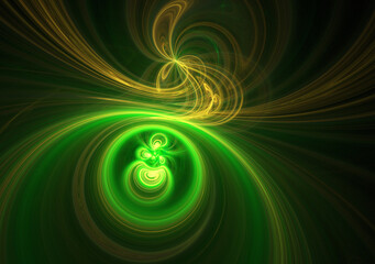 Fractal colored abstract on black background