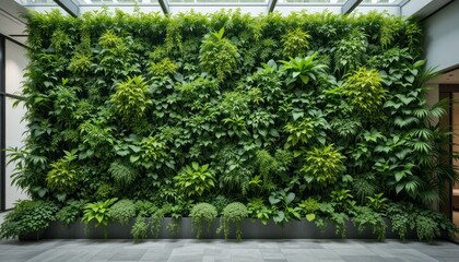 Lush Indoor Vertical Garden: A Tranquil Oasis of Greenery