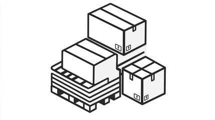 Stacked cardboard boxes on a pallet, representing shipping and logistics