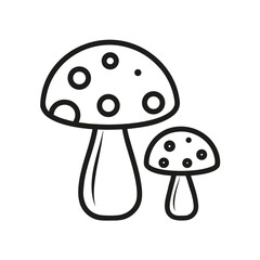 Isolated red agaric cartoon mushroom vector illustration on white