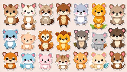 Cute animal stickers