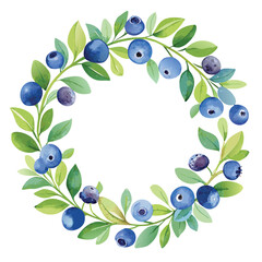 A charming floral frame with blue flowers and green leaves, perfect for a spring or summer design