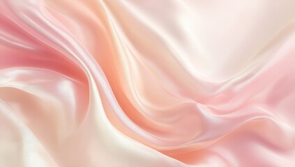Fototapeta premium Soft, flowing silk fabric in pastel pink and peach tones