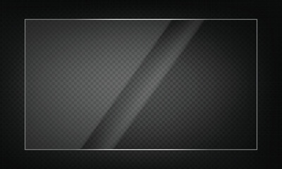 Obraz premium 16:9 vector image of a mirror reflection, suitable for application on glass, plastic, or acrylic window surfaces. Offers a glossy, luminous appearance with bright highlights and transparency.&nbsp;