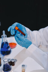 Modern Empty Science Laboratory With Microscopes, Test Tubes And Other Laboratory Equipments