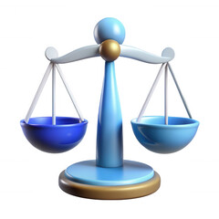 Colorful 3D Balance Scale isolated on transparent background Remove png