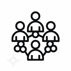 Fototapeta premium Teamwork and Networking Icon Illustrating Collaboration Connection Social Media and Business Relationships in a Modern Design