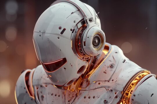 Futuristic robot ai android artificial intelligence machine learning technology concept art