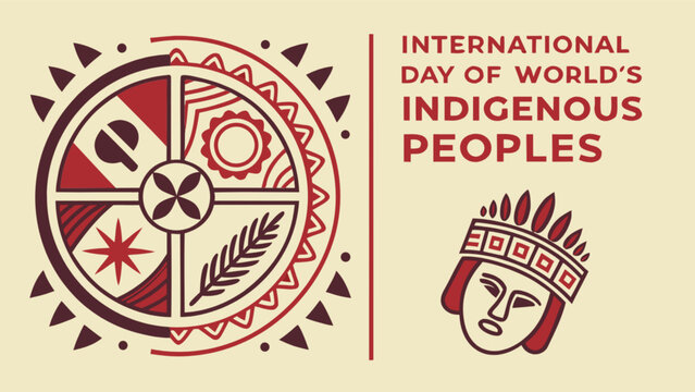 Celebrate international day of world's indigenous peoples with cultural heritage and traditions art