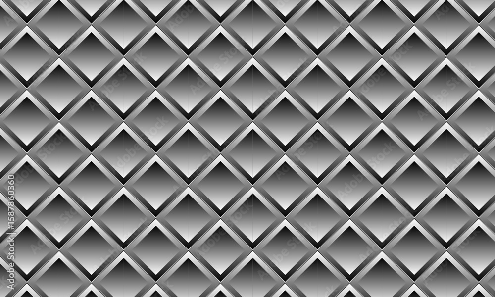 Poster futuristic design with geometric shape – seamless 3d square shape pattern design with diamond– abstr