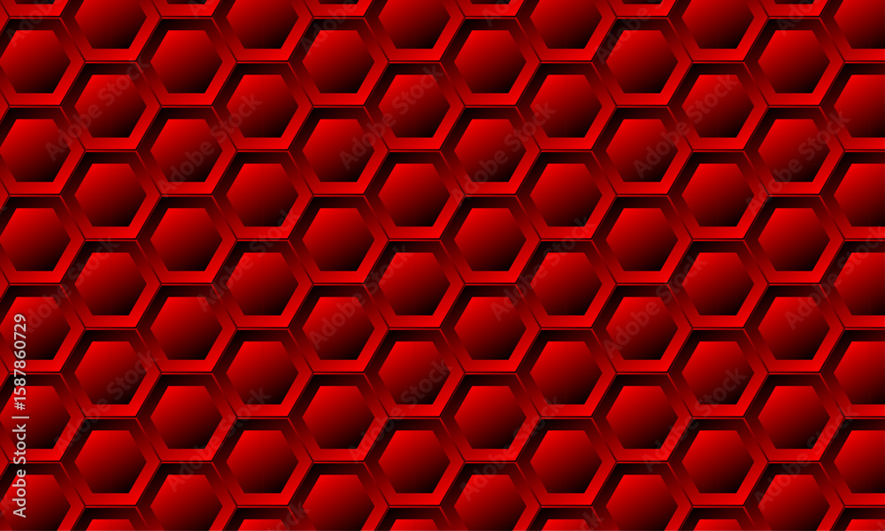 Poster futuristic design with geometric shape – seamless 3d hexagonal shape pattern design with line– abstr