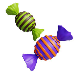 Halloween sweets candy 3d rendered illustration