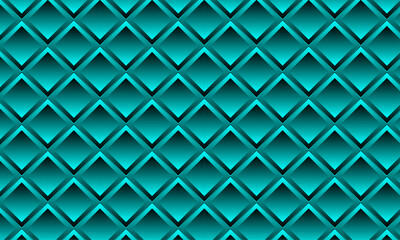 Seamless pattern with square shape-3d shape modern creative pattern background design suit for decoration, texture, banner, campaign, luxury design-Traditional vector with cyan colour 