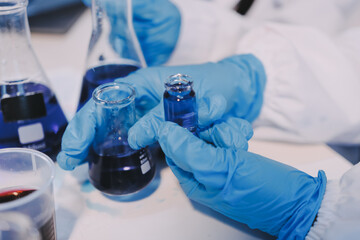 Modern Empty Science Laboratory With Microscopes, Test Tubes And Other Laboratory Equipments