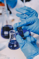 Modern Empty Science Laboratory With Microscopes, Test Tubes And Other Laboratory Equipments