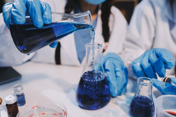 Modern Empty Science Laboratory With Microscopes, Test Tubes And Other Laboratory Equipments
