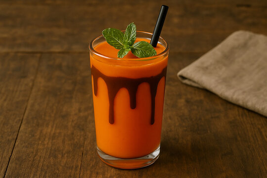 glass of tomato juice with carrot