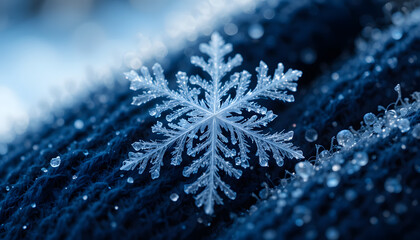 “Close-up of a delicate snowflake 