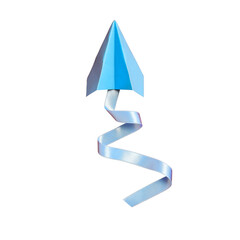 Paper Airplane with Ribbon Tail - Creative Concept for Launching Ideas and Success