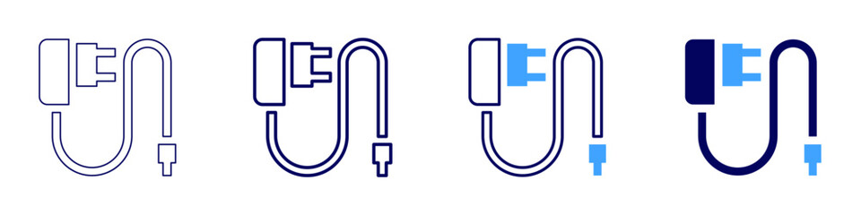 Cable guard icon in 4 different styles. Thin Line, Line, Bold Line, Duotone. Duotone style. Editable stroke