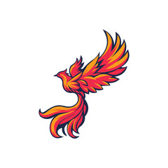 Obraz premium Vector Illustration of Fire bird