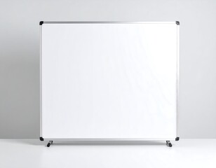 A blank white board, mounted on a stand