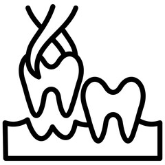 wisdom tooth removal line icon