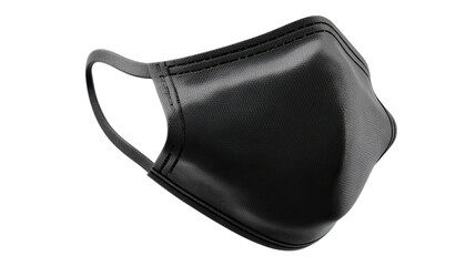 Black carbon mask with adjustable straps background isolated on a Transparent background, PNG file.