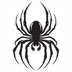 siting spider Silhouette Vector Art, and Graphic, vector black color silhouette