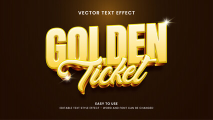 golden ticket editable text effect © cuplis design