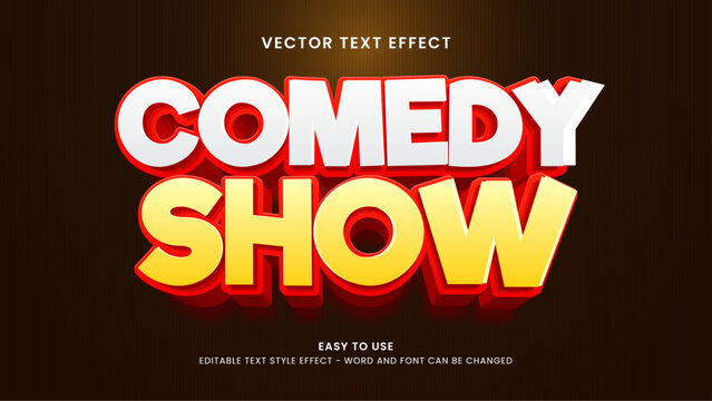 comedy show editable text effect