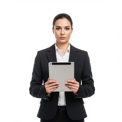 Confident Businesswoman with Tablet: Ready for Success in the Digital Age.