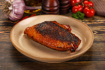 Roasted duck breast in cherry