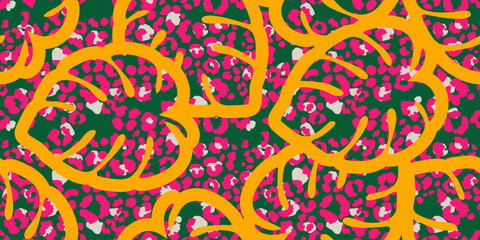 Abstract tropical leaves seamless pattern with colorful style. Modern foliage print design for fabric, textiles, clothing, packaging, covers, banners, home decor and backgrounds. Vector illustrations.