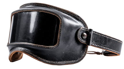 Black welding helmet with adjustable shade control background isolated on a Transparent background, PNG file.