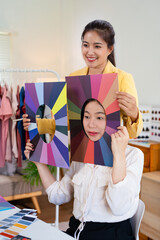 Face frame seasonal color palette kit. Beauty advisor perform professional level color analysis to...