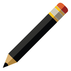 A black pencil with an eraser tip, a classic tool for writing, drawing, and school.
