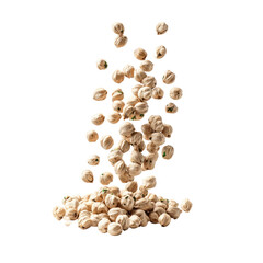 Whimsical Floating Popcorn Bouncing Isolated On White