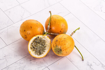 Yellow sweet juicy passion fruit