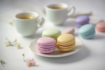 macaroons and cup of coffee