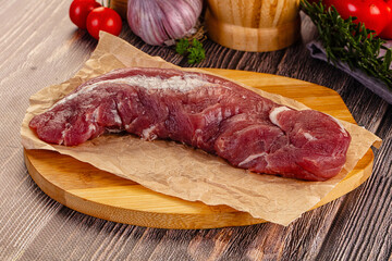 Raw pork meat tenderloin fillet