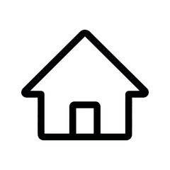 Fototapeta premium Black Outline of a Simple House Icon With Doorway