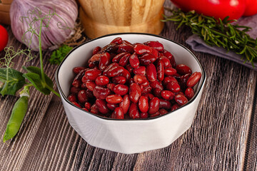 Vegan cuisine canned red kidney beans