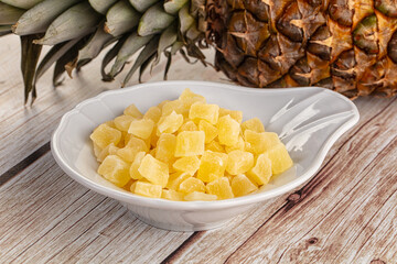 Dry yellow sweet pineapple candy