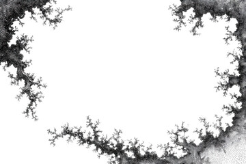 Obraz premium A delicate fractal pattern borders a white space