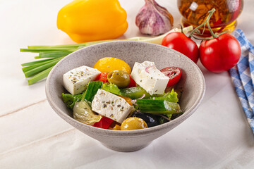Greek salad with feta cheese