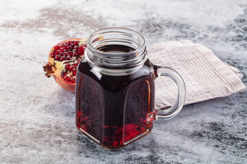 Sweet vitamin pomegranate juice glass